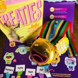 BarkBox Participation Trophy Dog Toy Plush Crinkle Squeaker NWT